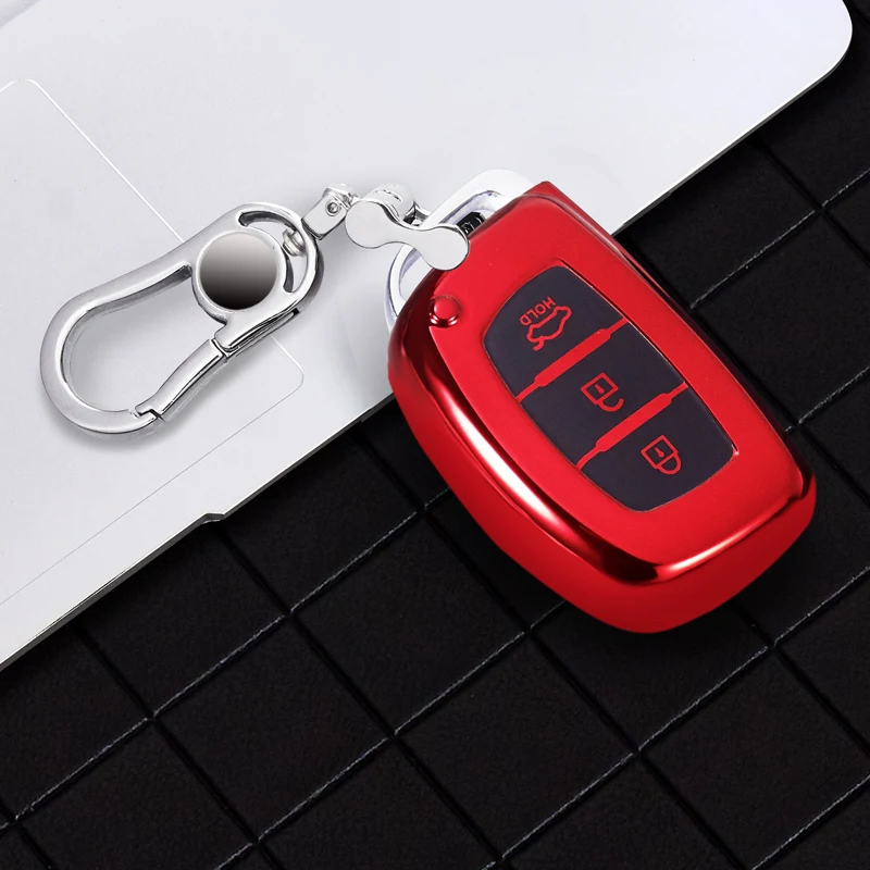 

Автомобильный ключ чехол для Hyundai Elantra Tucson i40 i20 i10 iX35 iX45 Creta Santa fe H-1 дистанционный Fob 3 кнопки дистанционного Брелок чехол Крышка