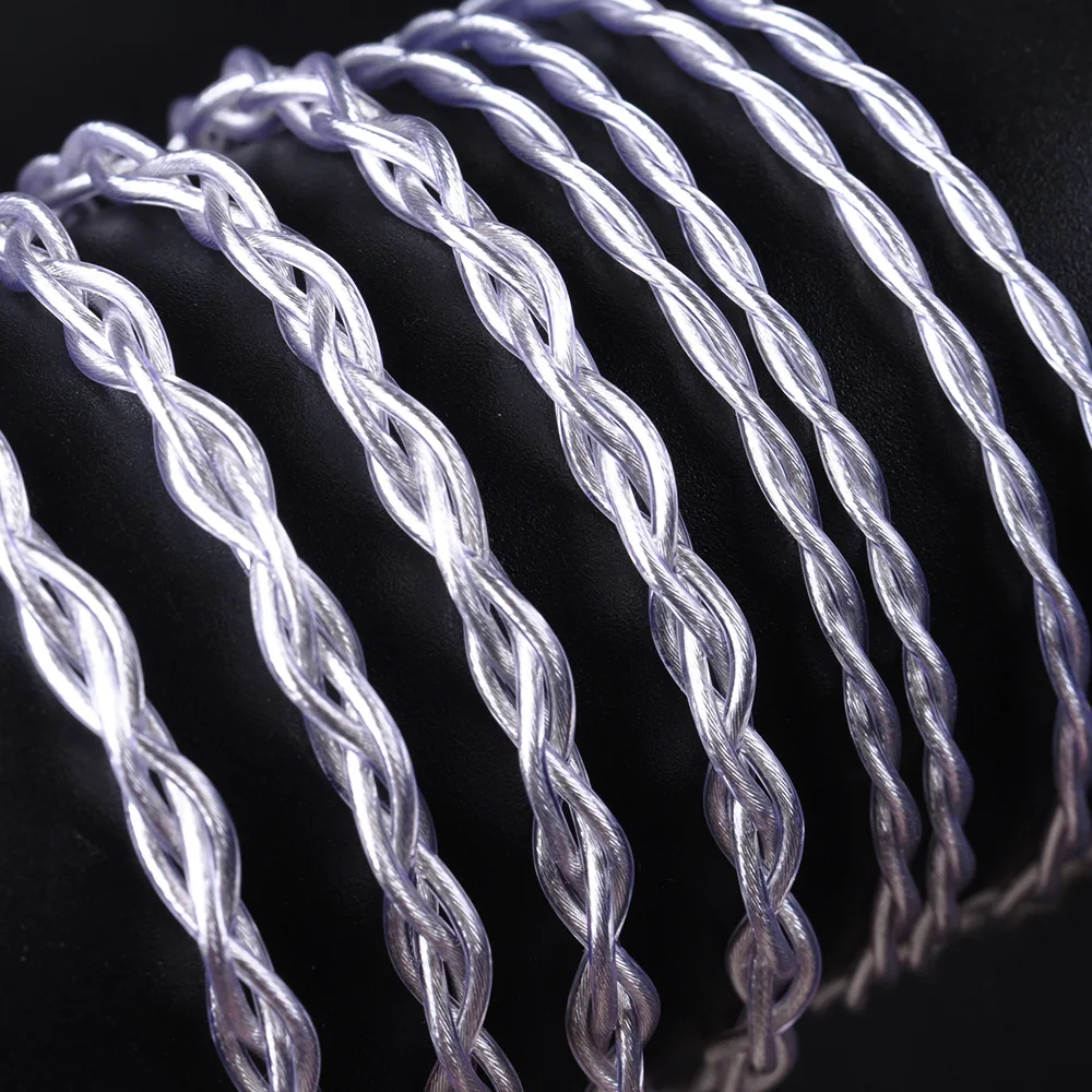 

UPOCC Litz 28AWG 7N Single Crystal Copper Silver Cable 2.5/3.5/4.4mm Balanced Earphone Cable With MMCX from Taiwan For HQ8 TIN 2