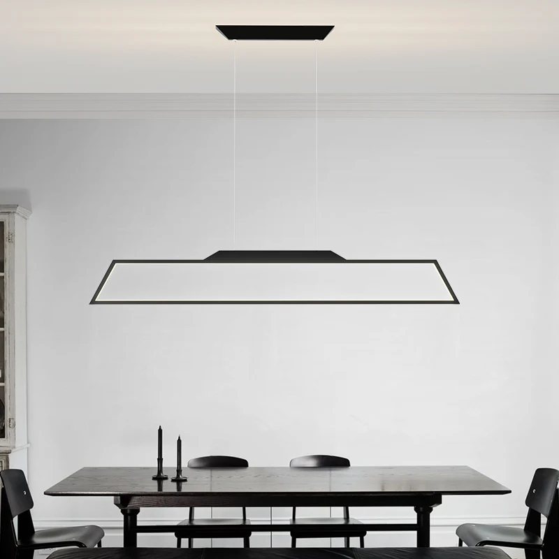 

Modern LED Rectangular Chandelier Is Suitable For Restaurant Kitchen Nordic Chandelier Office Lamp Bar Lighting Study Room Lamp