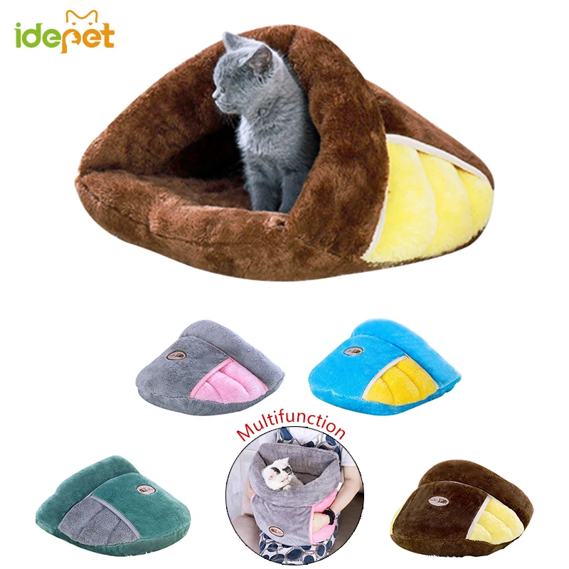 Thick Puppy House Pet Cat Dog Soft Warm Nest Winter Kennel Bed Multi-function Cat Cave Sleeping Bag Mat Pad Tent Pet Cozy Bed 45