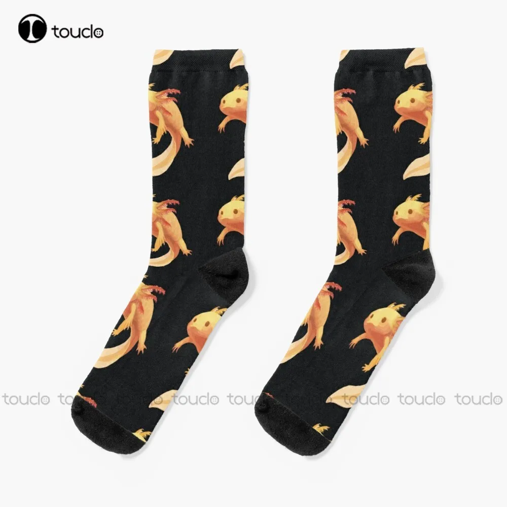 

Axolotl носки для костюма на Хэллоуин, синие носки, индивидуальные, унисекс, для взрослых, подростков, Молодежные носки, 360 °, цифровой принт, модные новые