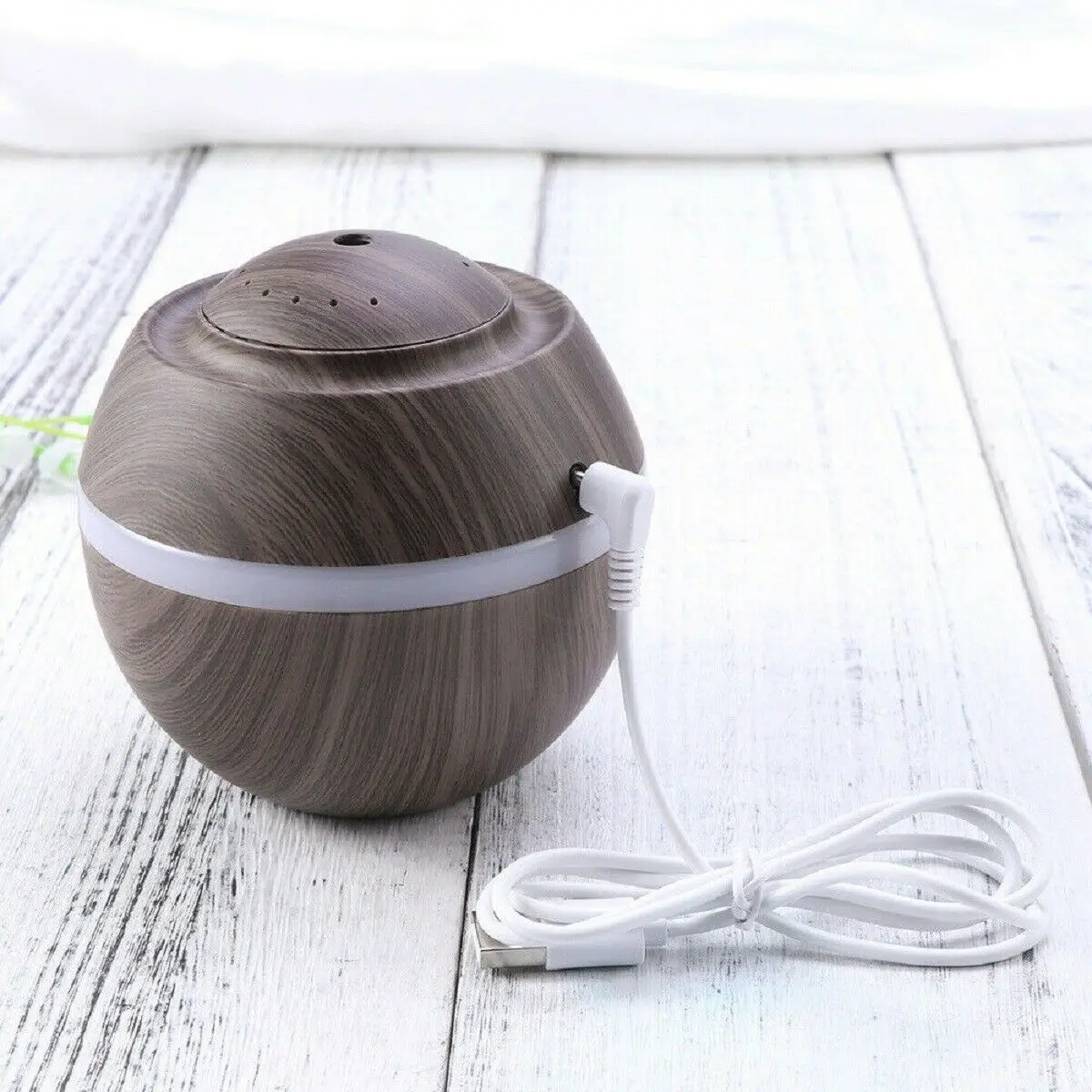 

500ml Humidifier Essential Aroma Oil Diffuser Ultrasonic Wood Grain Air Humidifier USB Mini Mist Maker LED Light
