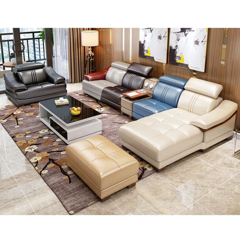 Многофункциональные кожаные диваны для гостиной в современном стиле|Наборы