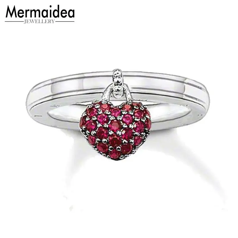 Красное сердце Свадебные кольца вечности 2020 новые посеребренные циркониевые
