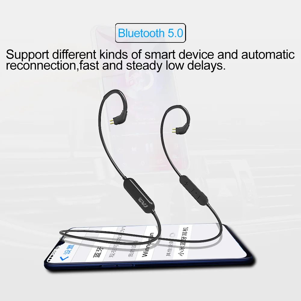 CVJ CT1 Bluetooth 5 0 кабель беспроводной Модернизированный с 2Pin/MMCX для KZ ASX AS10 ZS10 ZSN PRO TRN V90