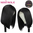 Miss Rola, Короткие парики из человеческих волос, 4*4, накладные волосы Remy, перуанские волосы, парики для черных женщин, 150%, 180%, плотность, 8-14 дюймов