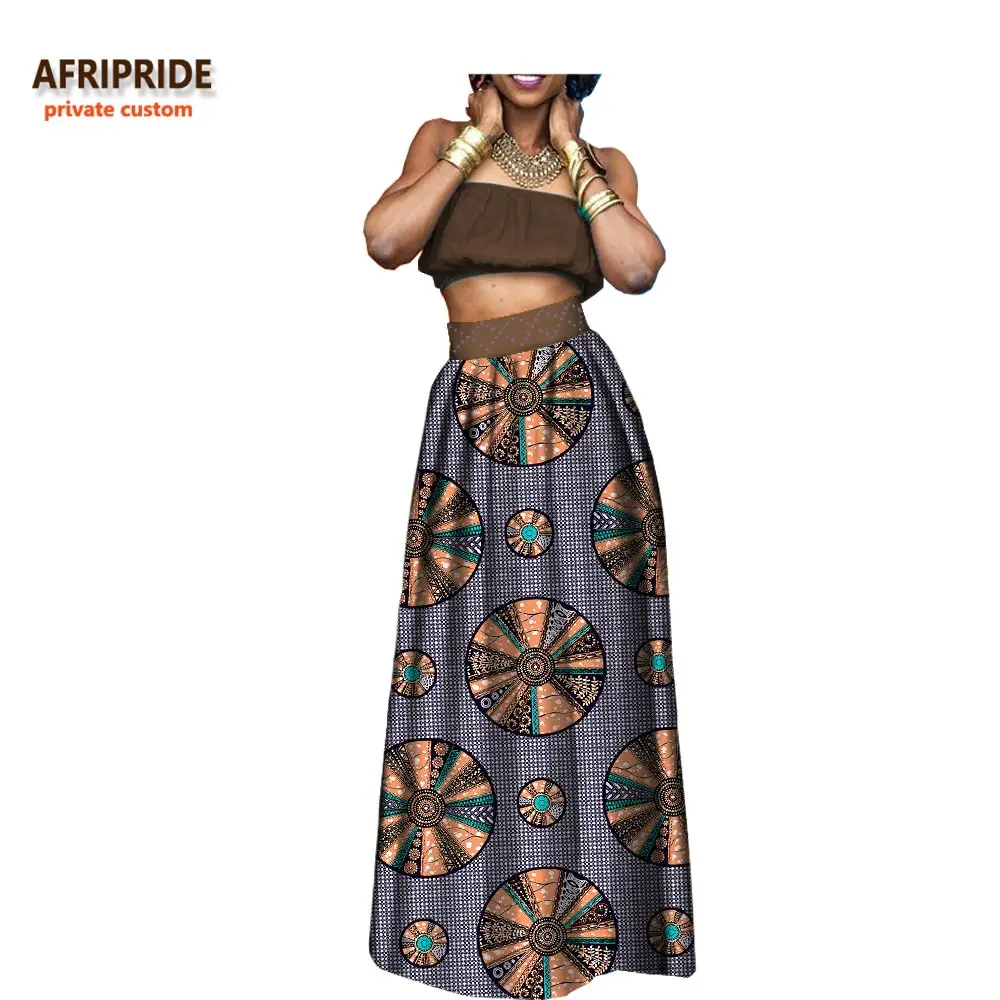 

African clothing for women dashiki print tops and ankara maxi skrit 2 piece set sex strapless party attire AFRIPRIDE A722672