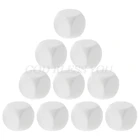 Акриловые белые пустые игральные кости 10 шт.упак. 101214161820 мм, обучающие игрушки для детей, однотонные самодельные кости, Прямая поставка