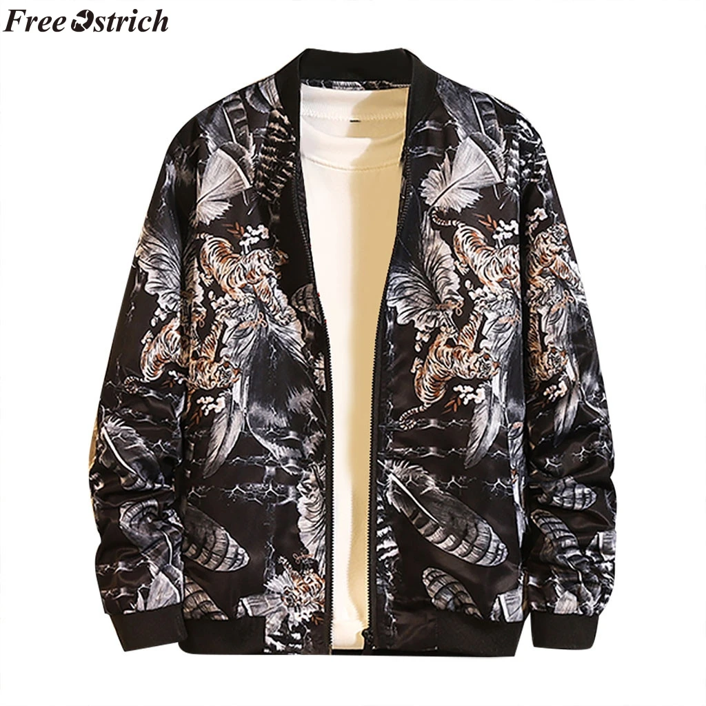 Бесплатная Страусиная мужская куртка 2019 Мужская Осенняя Повседневная Новая