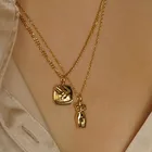 Женское Ожерелье из нержавеющей стали 316L с подвеской на лицо, позолоченное ожерелье, водонепроницаемые аксессуары, 2021