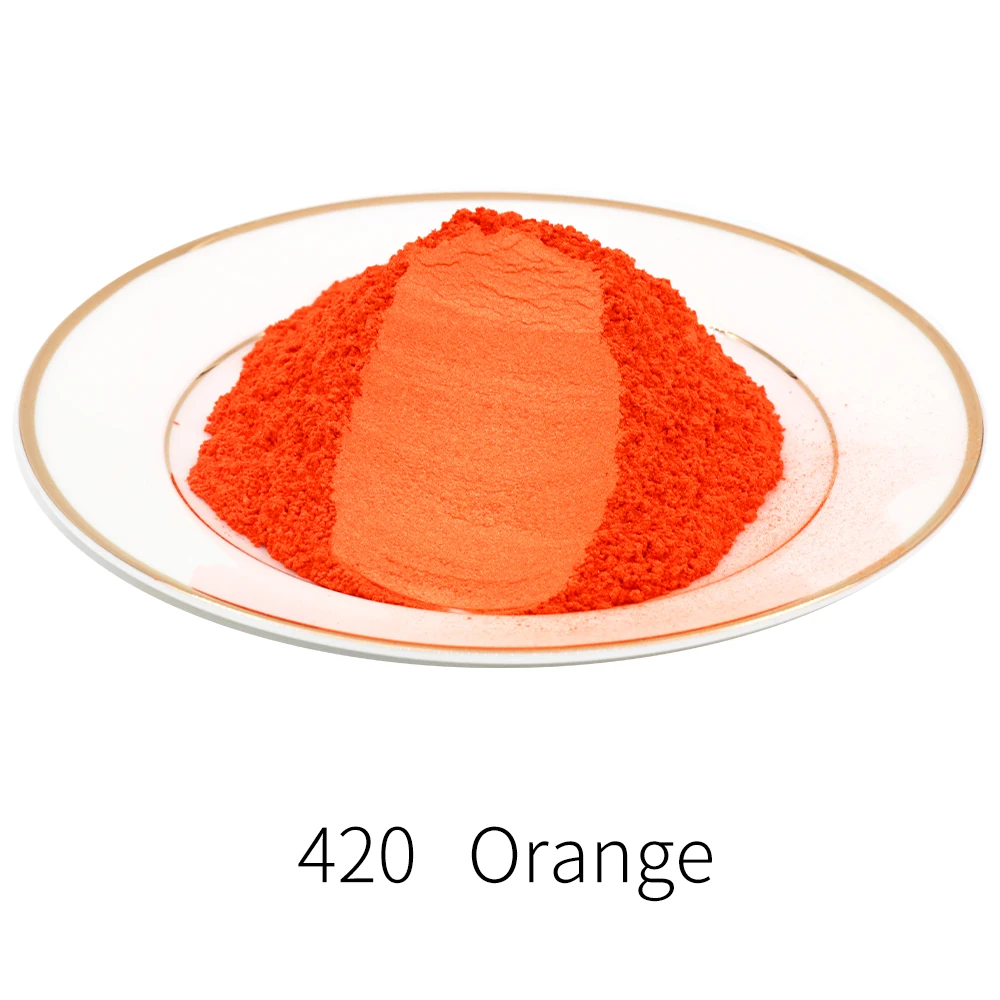 Тип 420 оранжевый жемчужная пудра пигмент минеральная Mica порошок DIY краситель в