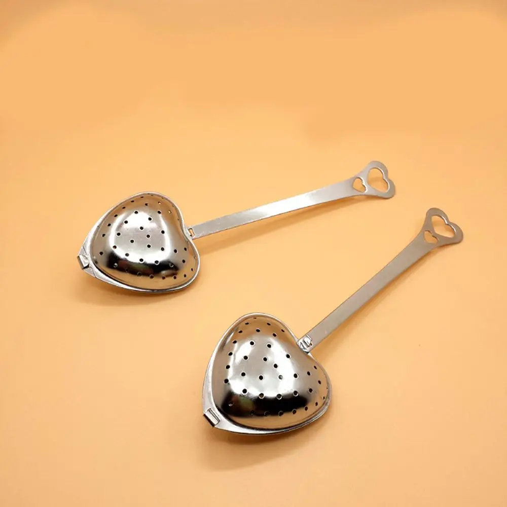 2 шт./лот чайное ситечко в форме сердца ложка из нержавеющей стали для заваривания