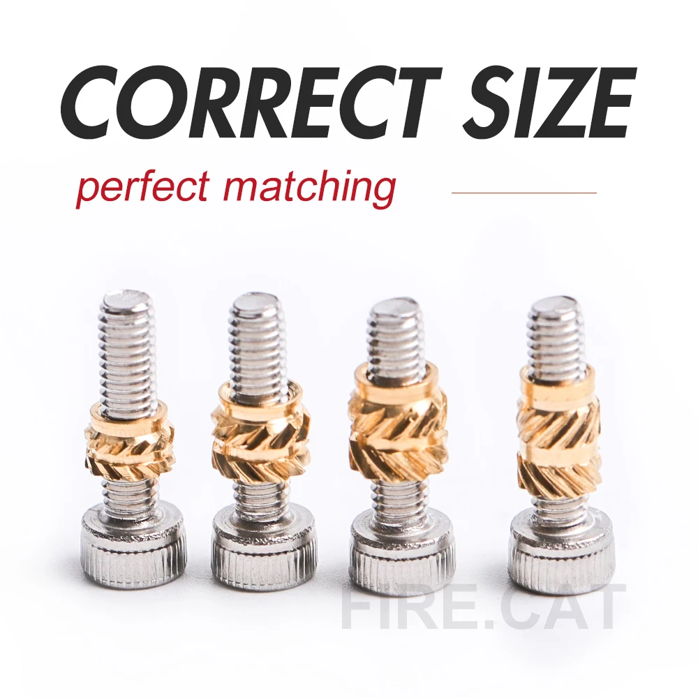M2 M2.5 M3 Female Brass Thread Knurled Nuts Assortment Kit 250 500 Pcs Threaded Insert Embedment Nut for 3D Printing Injection |