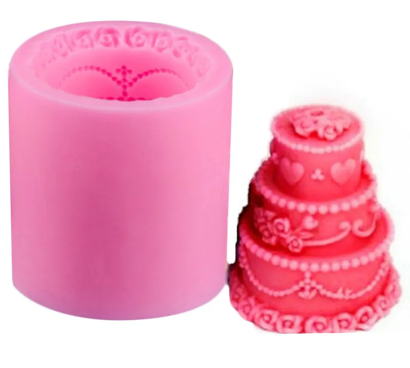 

3 Layer Cake Shape Silicone Candle Mold Soap DIY Mold Handmade Craft Art Decorating Molds 3D Candle Making Mould Candle diy Tool