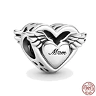 Подарок на день матери, искусственные Крылья ангела, бусины, Очаровательные Подвески для браслета Pandora, изготовление ювелирных изделий для женщин