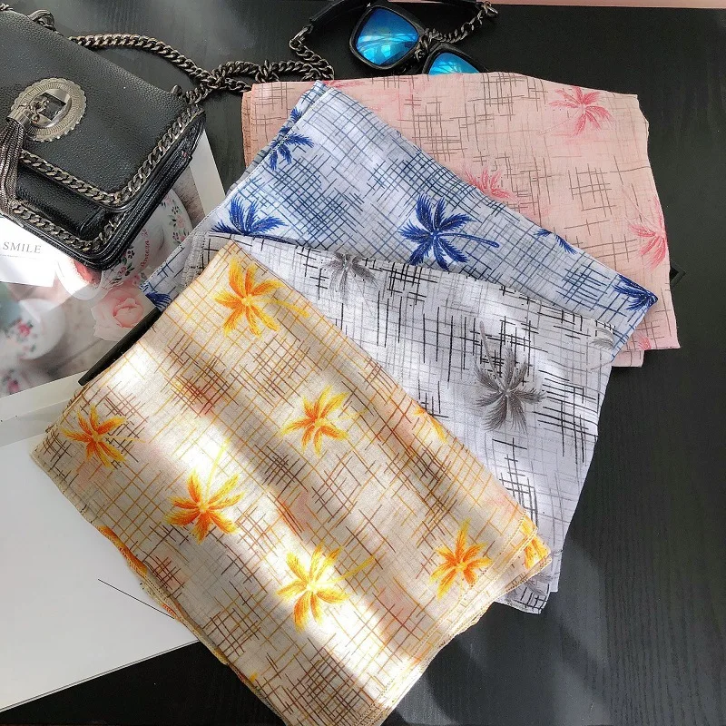 OUOI хлопковый ярко-желтый женский шарф большого размера женское пляжное