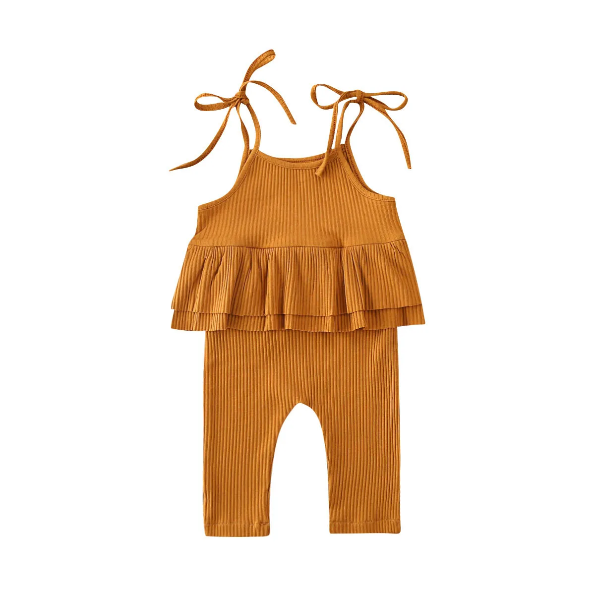 

Newborn Toddler Baby Girl Clothes Halter Ruffle Cotton Romper Jumpsuit Floral Outfit Summer 6M-24M
