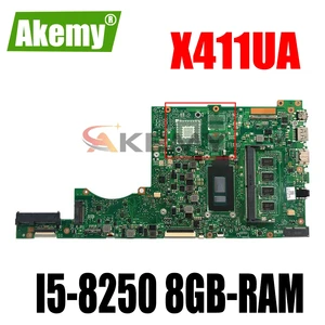akemy x411ua laptop motherboard for asus x411un x411uq x411ur x411uqk mainboard w i5 8250 8gb ram uam free global shipping