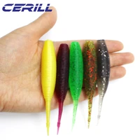cerill 5 pcs floating soft fishing lures 9 cm 5 g silicone needle tail worm bait wobblers shrimp artificial pike bass tackle