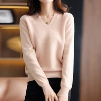 v neck thickened ingot needle wool sweater womens fashion all match pullover 21 autumn winter new basic knitted bottoming shirt