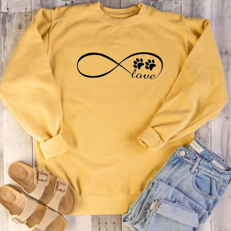 

Kawaii Love Graphic кот собака мама одежда Хлопок Мама Свитшот Модный пуловер длинный рукав мамы Топ рубашка Прямая поставка