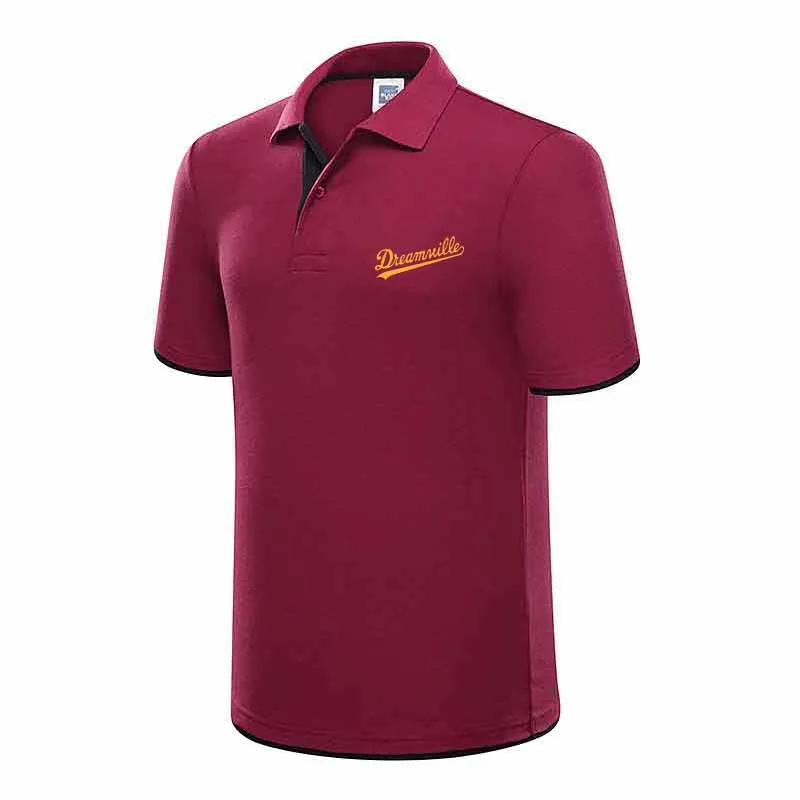 HOWLLOFTY Nova Marca мужские поло Impresso dieamuiee splice Gola Homens Camisas de algodao с коротким рукавом