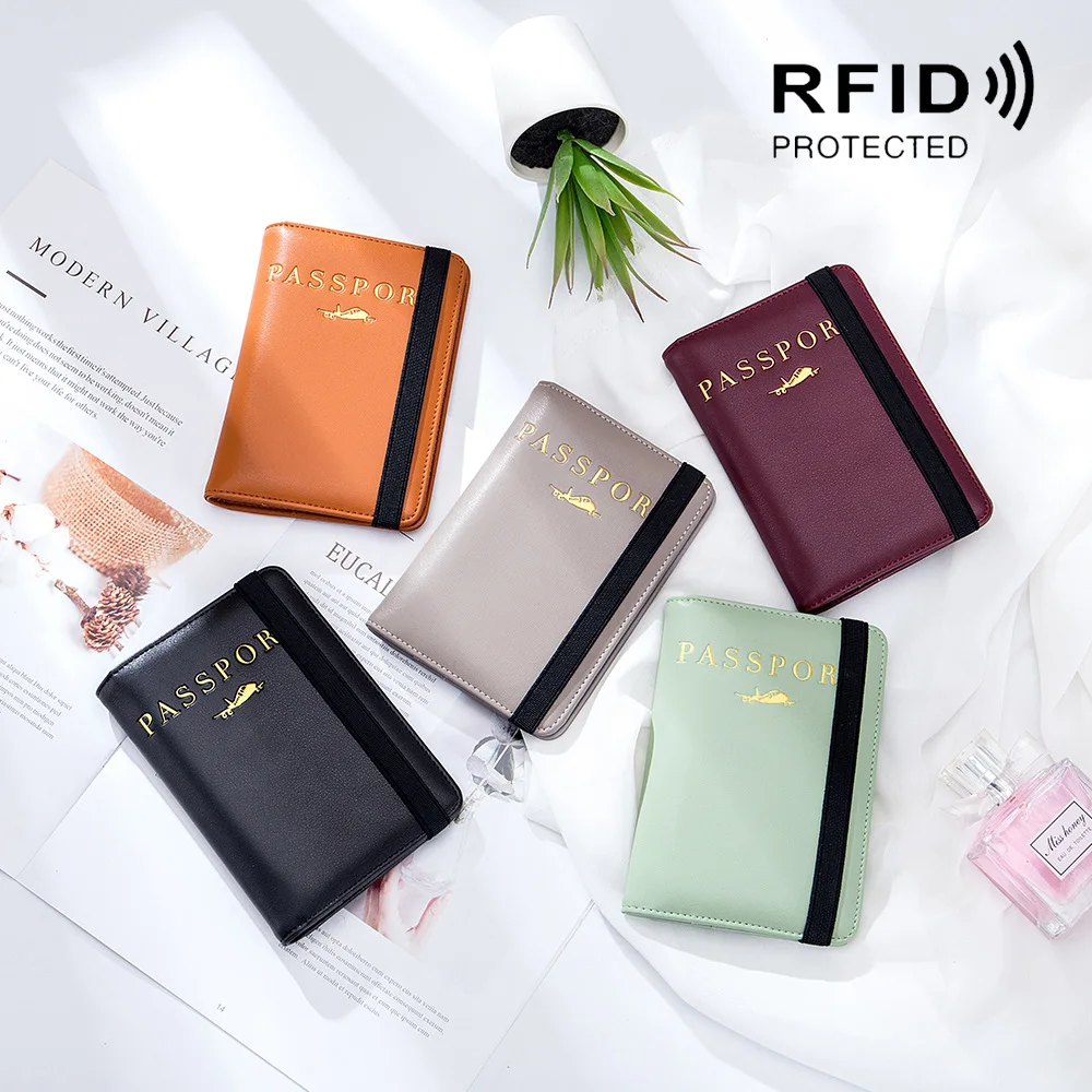

Passport Walle Sleeves Passport Bag RFID Genuine Leather New Style Verticle Travel Women's Passport Holder Passport Cover