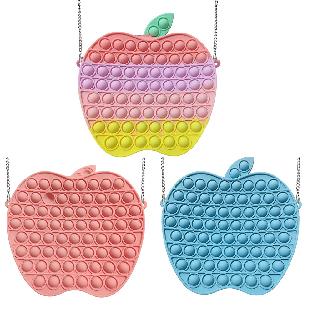 

Силиконовая сумка для мелочи Apple, кошелек для монет, сенсорная игрушка-антистресс, сумочка для детей и взрослых, подарок для снятия стресса