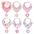 Слюнявчики из 100% хлопка для прорезывания зубов и слюнятия, супер мягкие впитывающие Слюнявчики, набор игрушек для прорезывания зубов для мальчиков и девочек