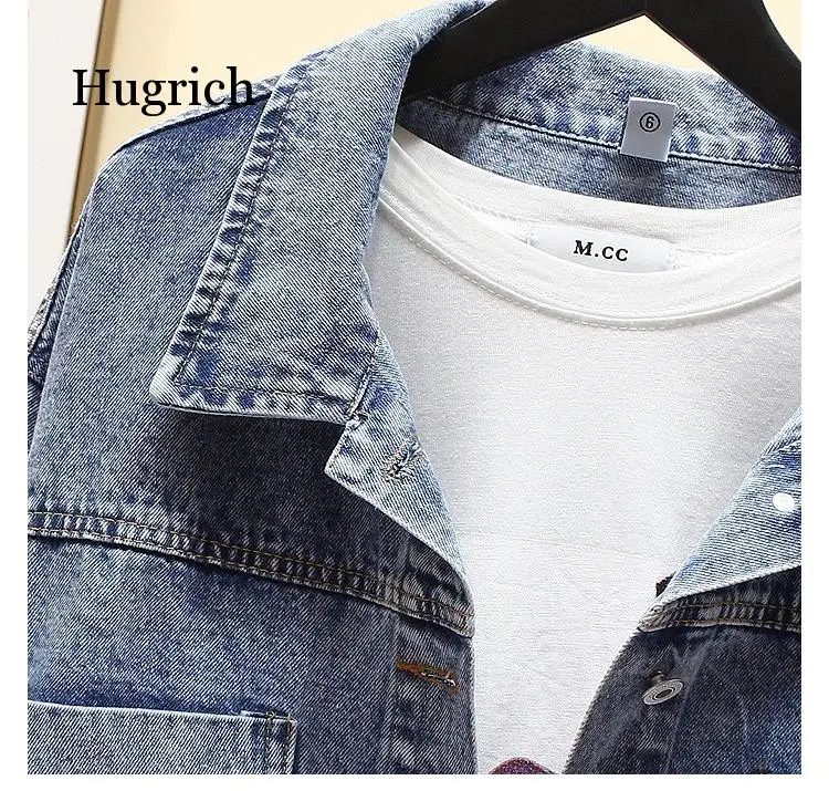 

Jacket Women Spring Coat Ripped Oversized Outerwear Coats Windbreaker Boyfriend Female Jeans Jacket Plus Size
