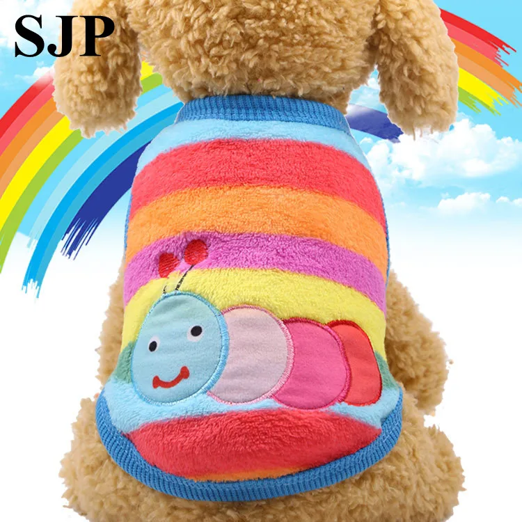 Флисовая одежда для собак милое пальто с героями мультфильмов куртка щенков