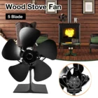 Горелка для камина, черный бесшумный Домашний Вентилятор для печи, работающий от тепловой энергии с 5 лезвиями