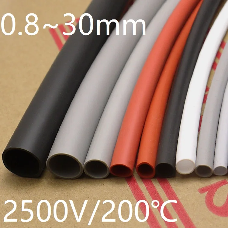 

Diy Winding Protector 2500v High Temperature Resistant Cable Sleeve Insulation 100m Diameter 6mm Silicone Heat Shrinkable Tube