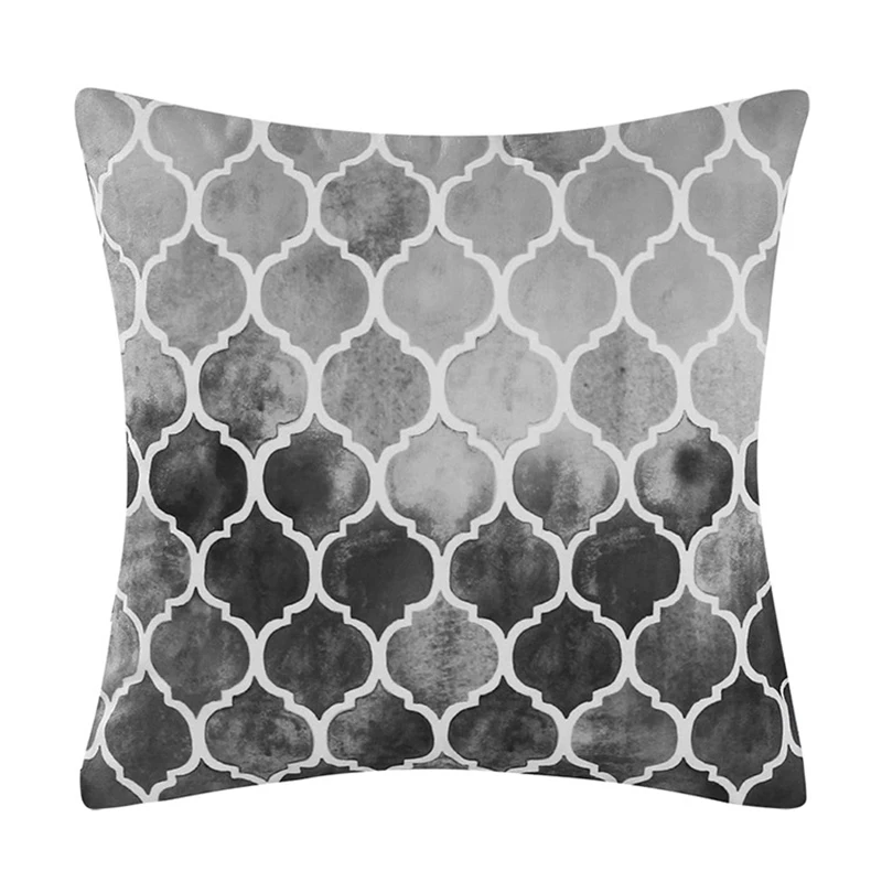 

Luxury Decorative Pillow Covers Retro plaid flannel pillow case Sofa Cushion Cover 45*45cm Geometric Print Soft Pillowcases