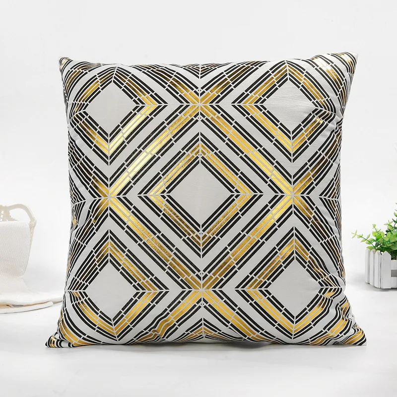 

Geometric Stamping White Throw Pillow Sofa Cushion Covers Pillow Case Pillow Cushions Pillowcase Bed Home Decoration 45cmx45cm