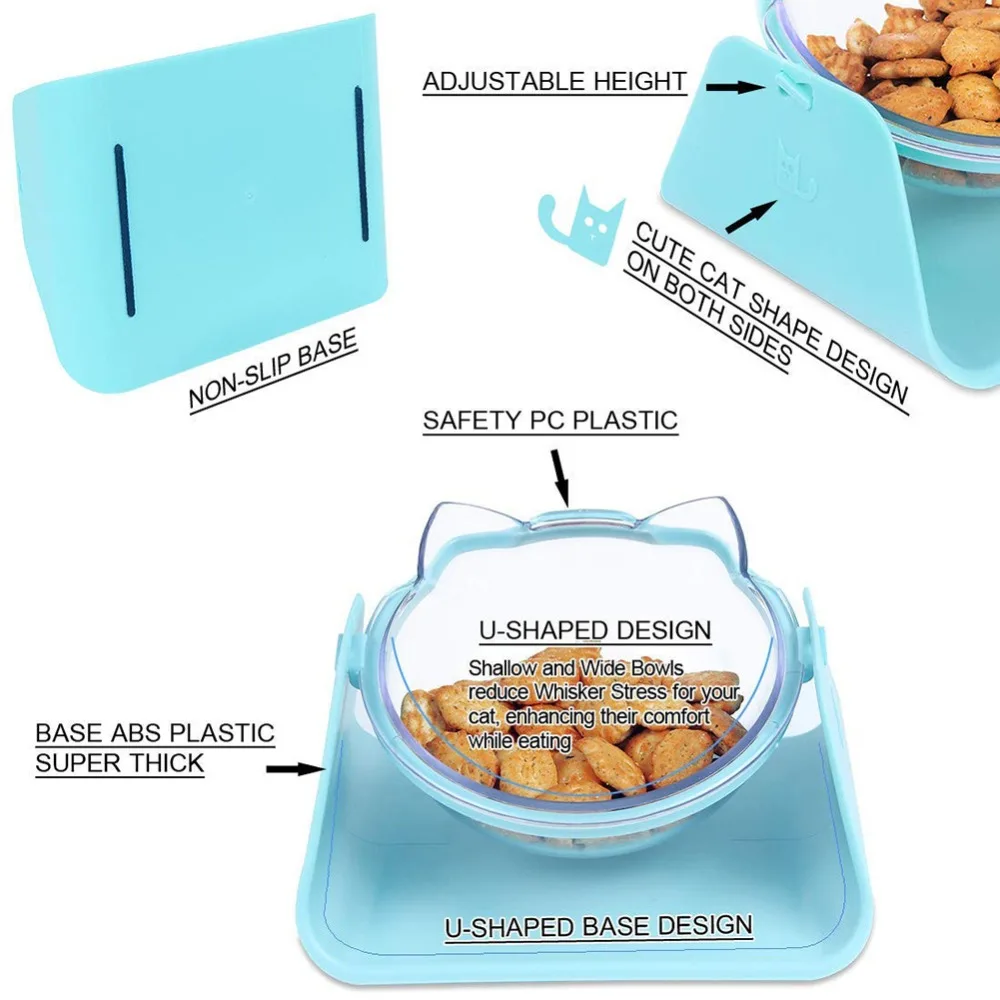 

Food Bowl With Stand Elevated Pet Kitten Water Dish Feeder Bowls Perfect for Cat and Small Dogs Ergonomic Adjustable Feed#290911