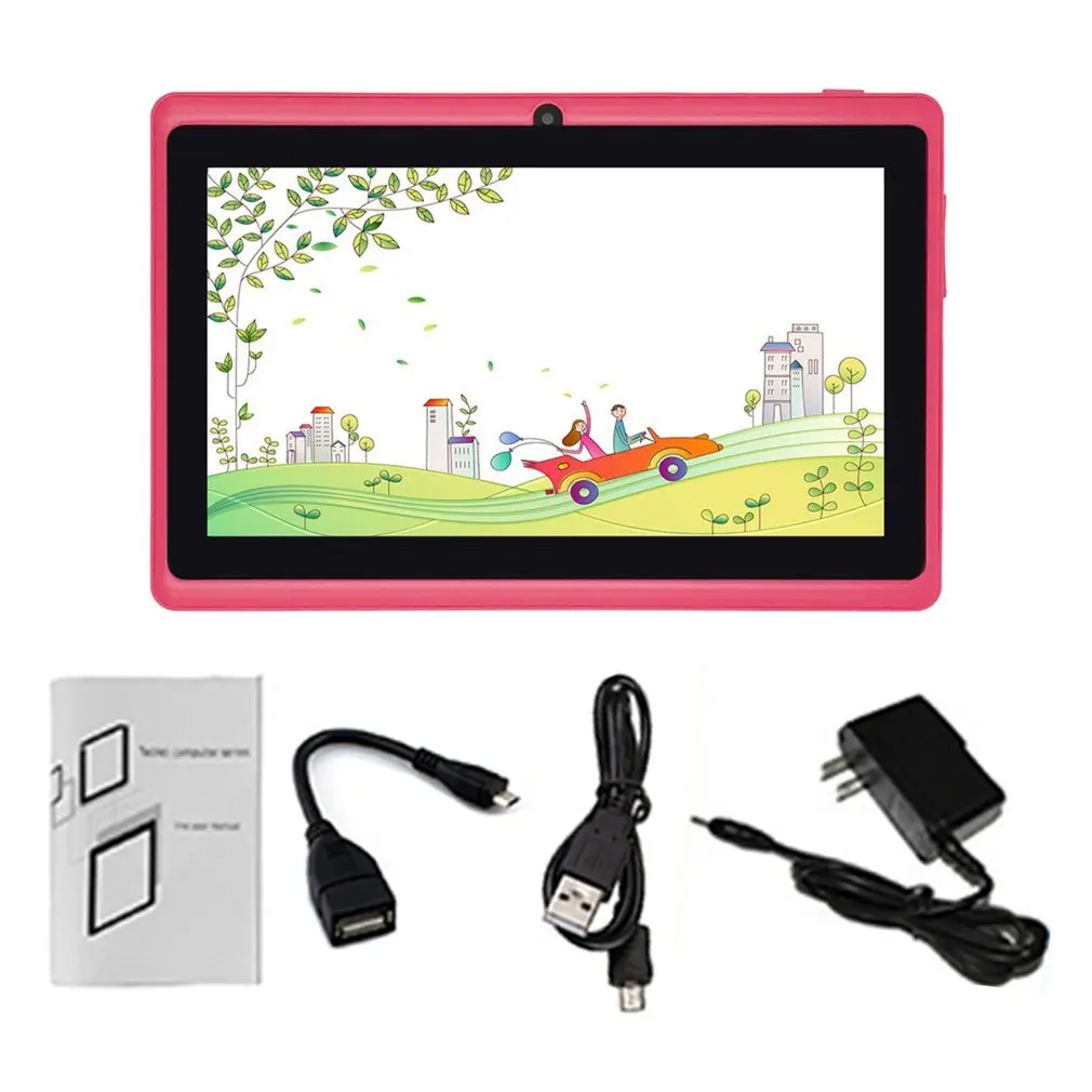 PINK 7 Inch HD Screen Android Quad-core Tablet PC 512MB+4GB/512MB+8GB/1GB+8GB/1GB+16GB 2.0MP Camera Support TF Card | Компьютеры и