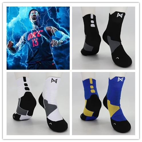 Пол Джордж Баскетбол средней длины хлопок толстые носки PG 13 номер тринадцать