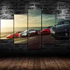 Роскошные модульные настенные картины Ferrari Sports Car, художественные плакаты на холсте, HD Современные картины, домашний декор, украшение для гостиной, 5 шт.