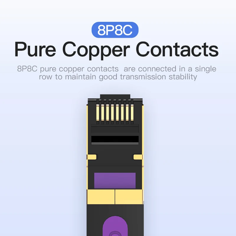 Ethernet кабель Vention RJ45 Cat8 сетевой UTP для совместимого с Cat7 патч корда модема