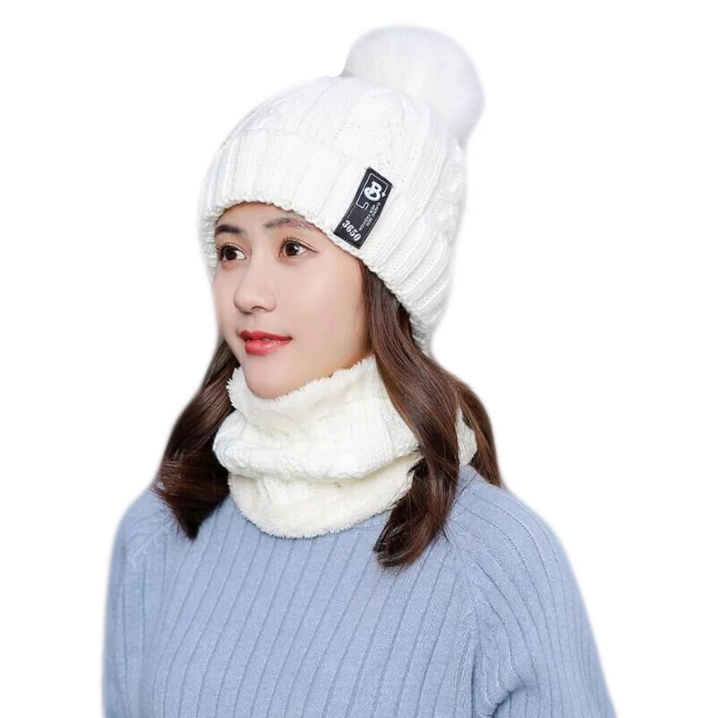 SUOGRY 2019 новые зимние толстые наборы шарф шапка для взрослых вязаный хлопок с милым