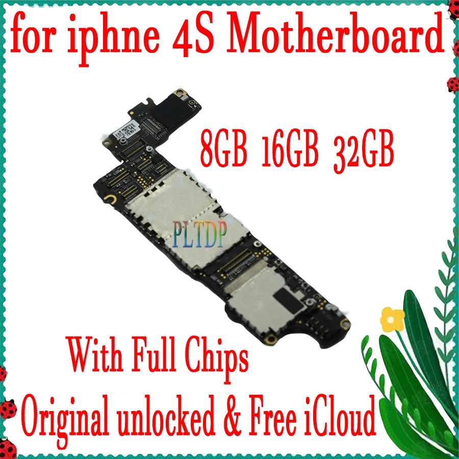 Фабрика разблокирован для iphone 4 4S 5 5C 5S материнская плата бесплатная iCloud 100%