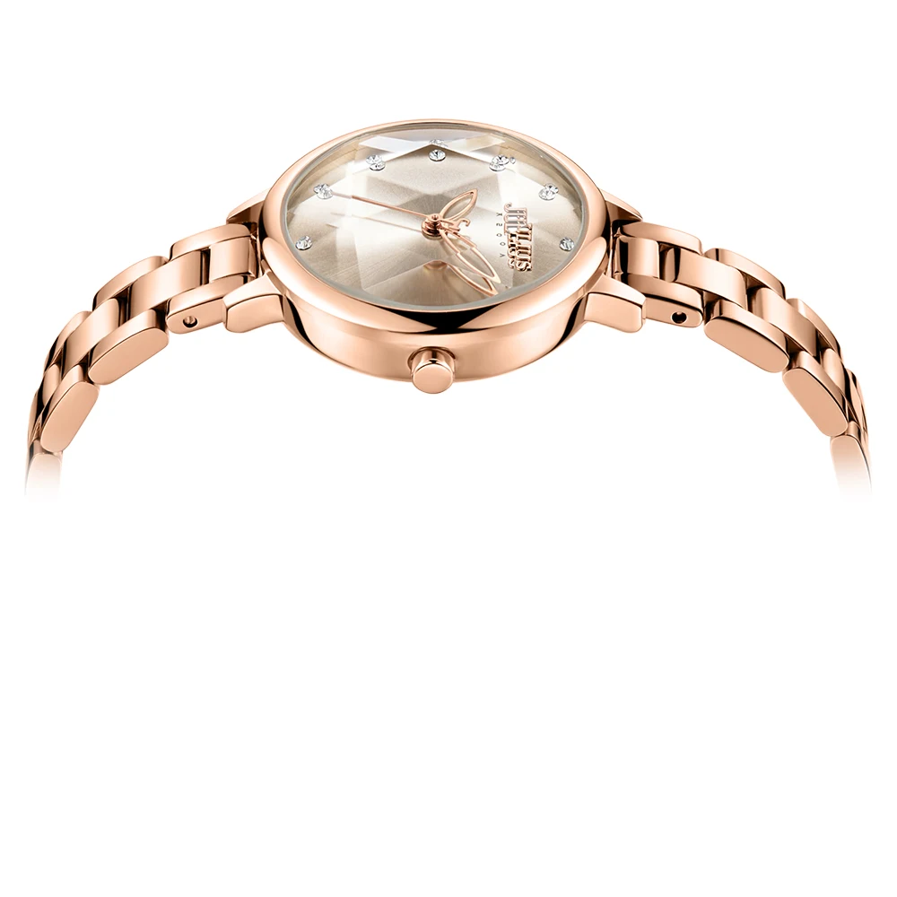 Бренд Julius, женские золотые часы с браслетом из нержавеющей стали на цепочке, модные женские кварцевые наручные часы, простые водонепроницае... от AliExpress RU&CIS NEW