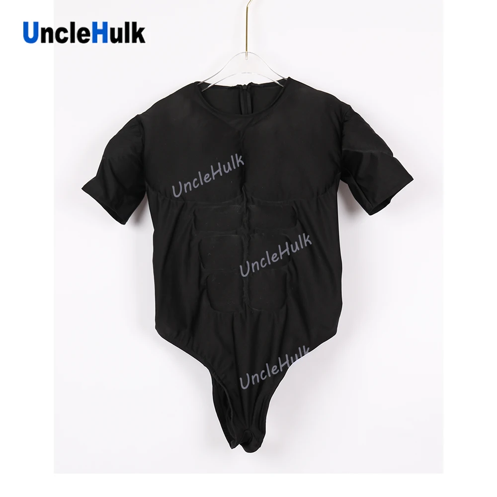 Half Body Slight Muscle Suit Silk Floss Shape Black Bodysuit - color can be changed | UncleHulk Тематическая одежда и