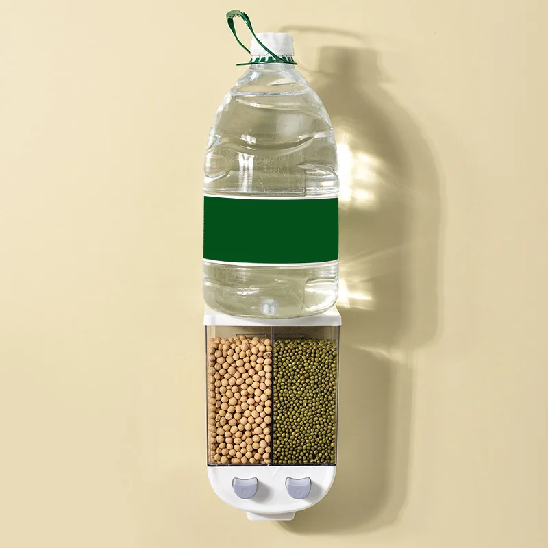

Storage Box Transparent Visible Rice Storage Container Wall-Mounted Push-Type Food Storage Tank Sealed Kitchen Storage Container
