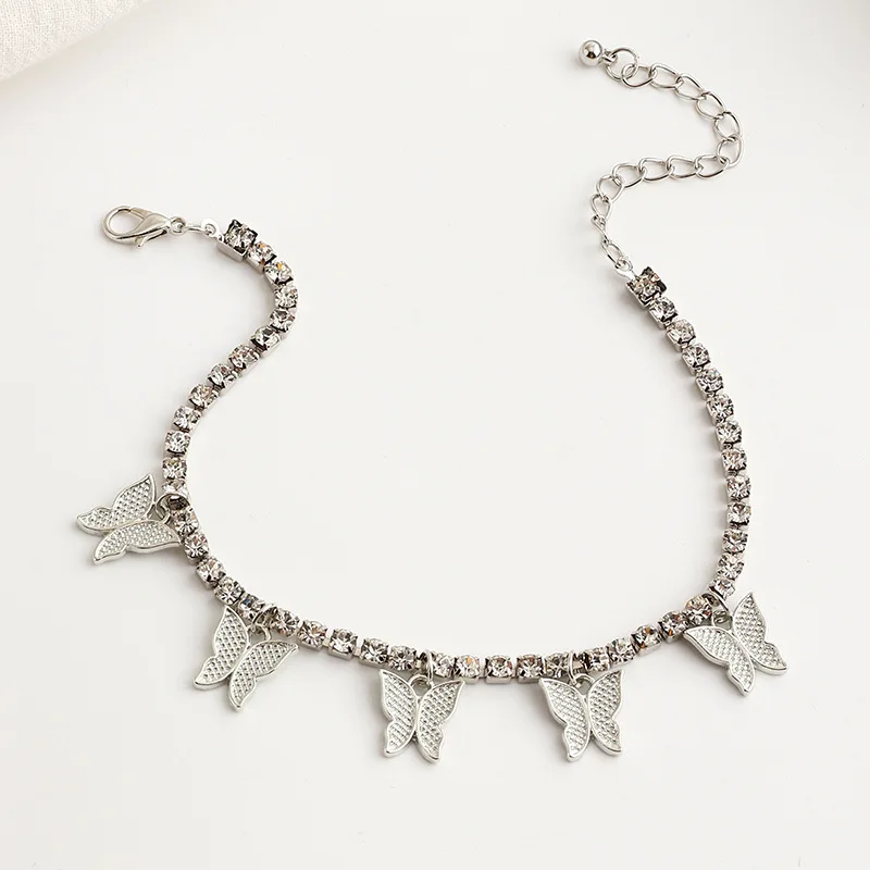 

Ant Angel Ins Popular Butterfly Ankle Bracelet Creative Shiny Diamond Claw Chain 2021 Fashion Jewelry
