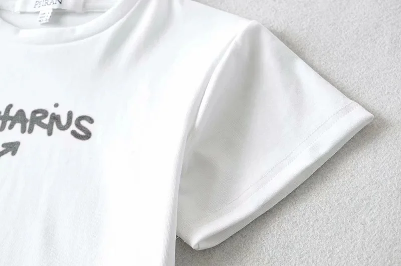 Тонкая рубашка в стиле Харадзюку с изображением двенадцати созвездий рубчик Y2K