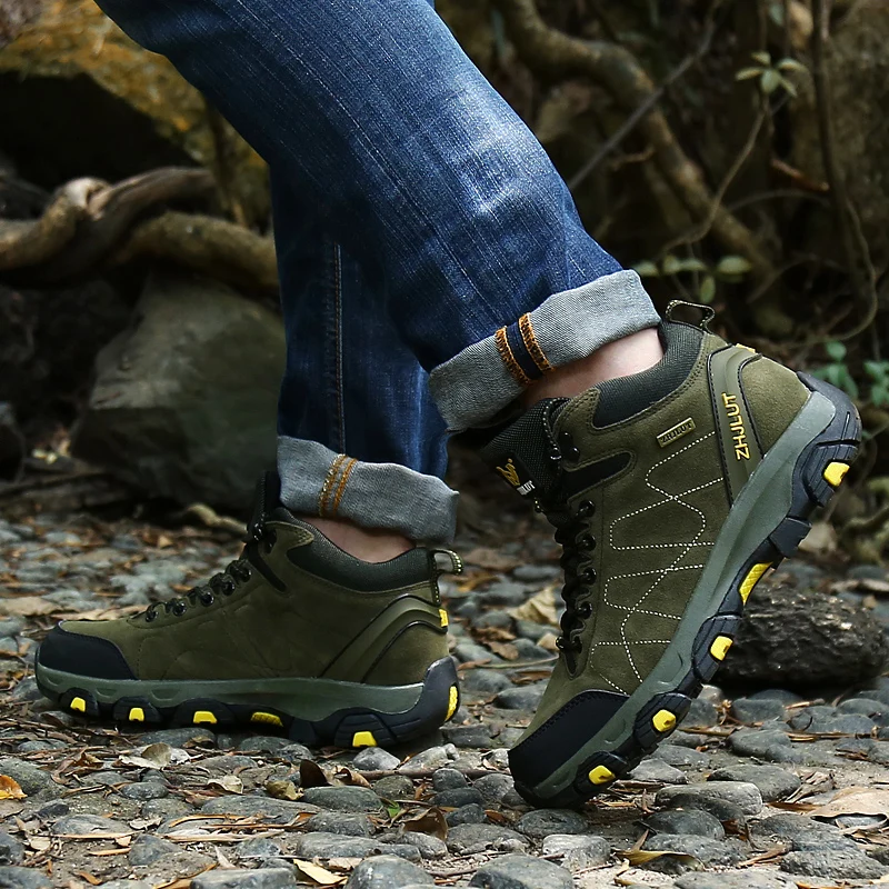 

ZINXINBONA NEW 2020 Hiking Shoes Men Outdoor Camping Winter Boots Leather Climbing Sport Sneakers Man Zapatillas Outdoor Hombre