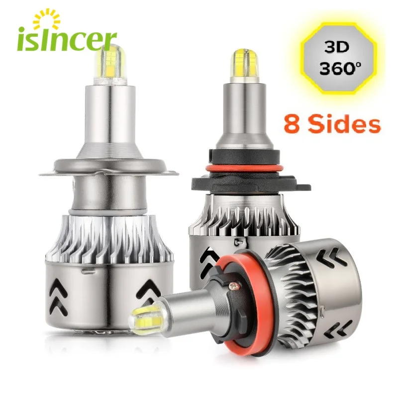 8 сторонние светодиодные CSP чипы головсветильник пы Мини корпус H7 360 градусов
