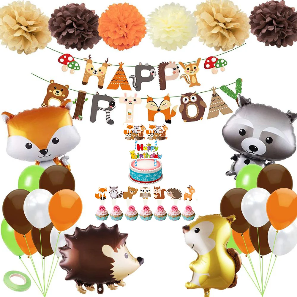 

Woodland Animals Party theme Jungle Safari Birthday Party Decor Woodland Creatures Jungle Animal Forest Bithday Party Supplies